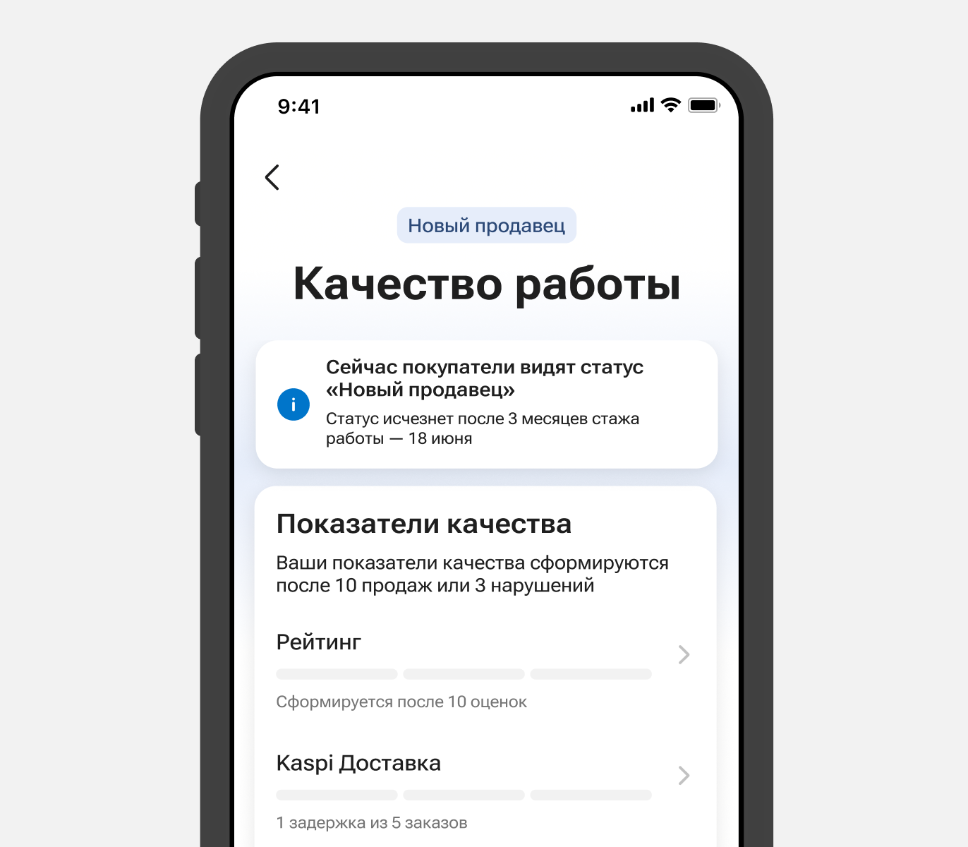 «Жаңа сатушы» мәртебесі